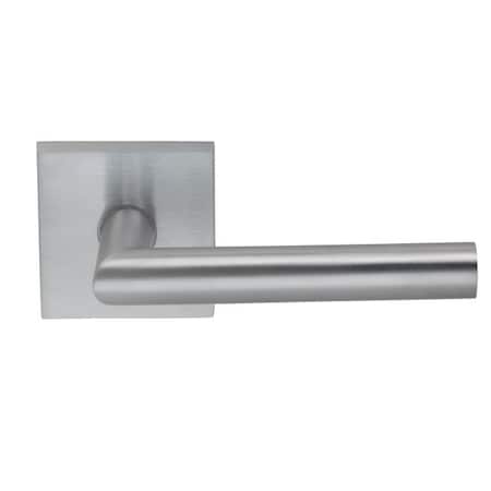 Omnia Lever Square Rose Pass Lever 2-3/4" BS T Strike Satin Chrome 912 912SQ/234T.PA26D