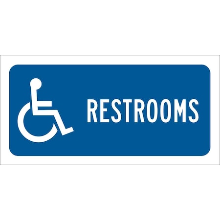 Brady Restrooms, 6 in x 12 in, Rectangle, Polyester, 89128 89128