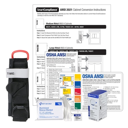 First Aid Only Standards Upgrade Kit, Plastic 12 Components, Not Applicable People Served 91366