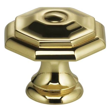Omnia Octagonal Cabinet Knob Bright Brass 1-3/16" 9145/30.3