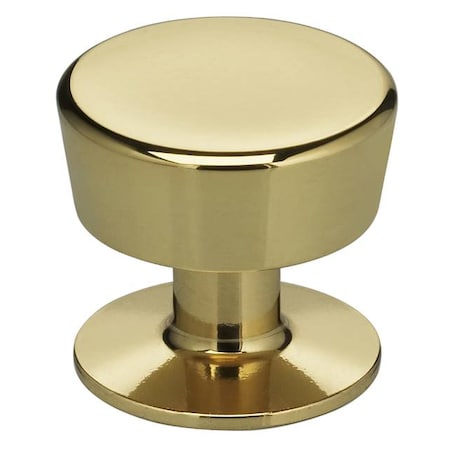 Omnia Cabinet Knob and Backplate Bright Brass 1-3/16" 9151/30.3