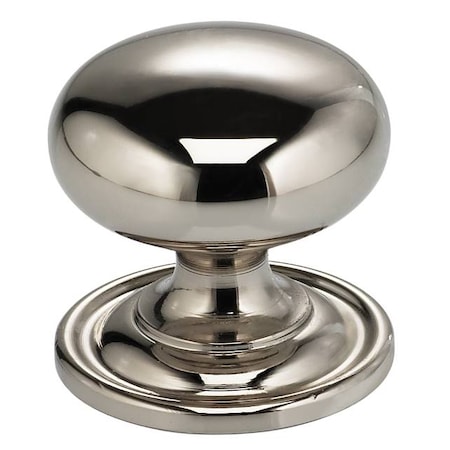 Omnia Round Cabinet Knob with Backplate Bright Nickel 1-3/16" 9158/30.14