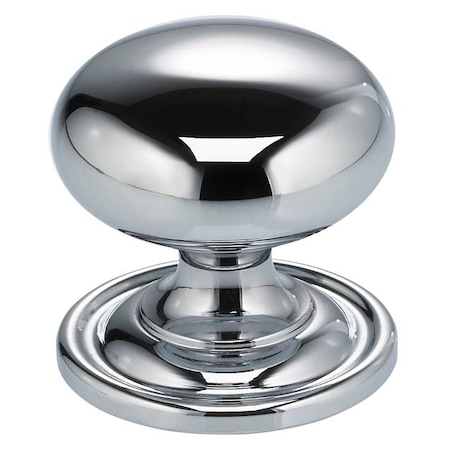 Omnia Round Cabinet Knob with Backplate Bright Chrome 1-3/16" 9158/30.26
