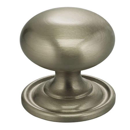 Omnia Round Cabinet Knob with Backplate Satin Nickel 1-3/16" 9158/30.15