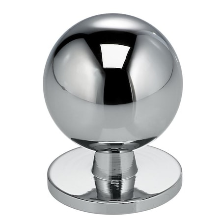 Omnia Ball Cabinet Knob with Backplate Bright Chrome 1-3/16" 9165/30.26