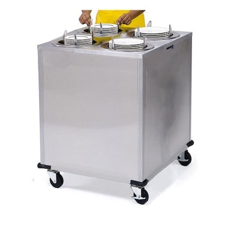 Lakeside Adjustable Heated 4 Stack Plate Dispenser Cabinet; 2-3/4" to 6" 919