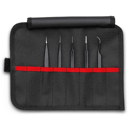 Knipex Tweezers Set, 5 pc Stainless Steel Tweez 92 00 01 ESD