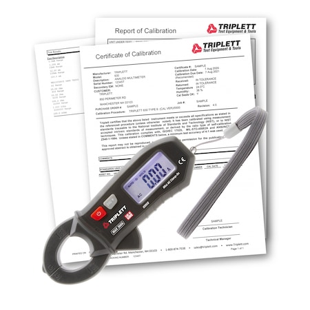 Triplett TRMS Mini Clamp Meter with NI 9200B 300A 9200B-NIST