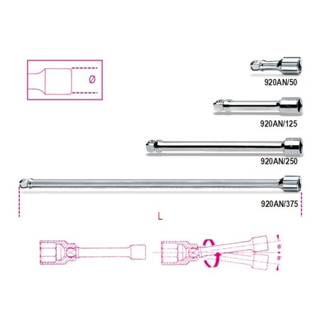 Beta Wobble Extension Bar, 1/2" Drive 009200833