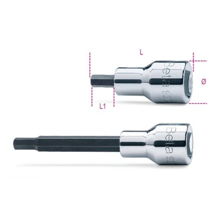 Beta Socket Driver for Hexagon Screw, 14L 14mm Round 009200435