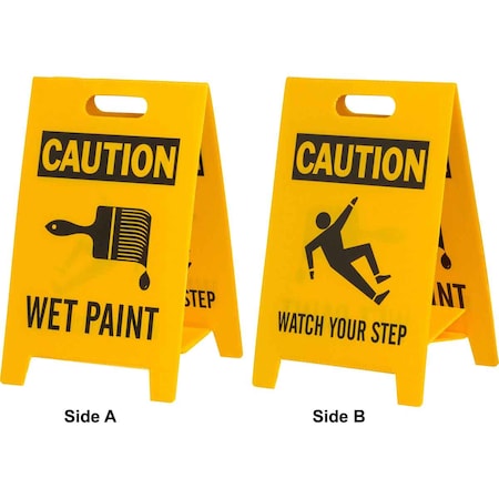 Brady Floor Stand Sign, 20" H, 12" W, Plastic, Rectangle, English, 92283 92283