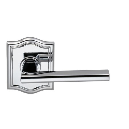 Omnia Arched Rose Privacy Lever 2-3/4" Backset, T Strike Bright Chrome 925 925AR/234T.PR26
