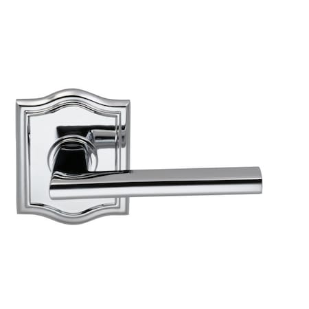 Omnia Arched Rose Privacy Lever 2-3/8" Backset, T Strike Bright Chrome 925 925AR/238T.PR26