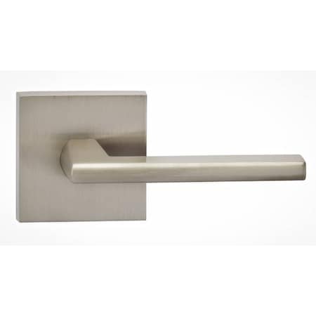Omnia Square Rose Passage Lever 2-3/4" Backset, T Strike Satin Nickel 925 925SQ/234T.PA15
