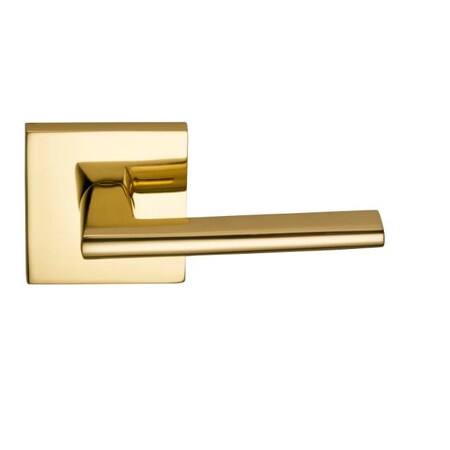 Omnia Square Rose Privacy Lever 2-3/8" Backset, T Strike Bright Brass 925 925SQ/238T.PR3