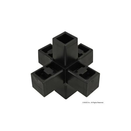 80/20 Junction, 6 Way - Black 9290