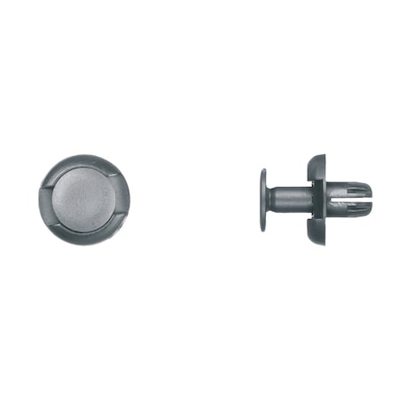 Zoro Select Push-In Rivet, Dome Head, 8 mm Dia., 10 mm L, Nylon Body, 15 PK 9292PK