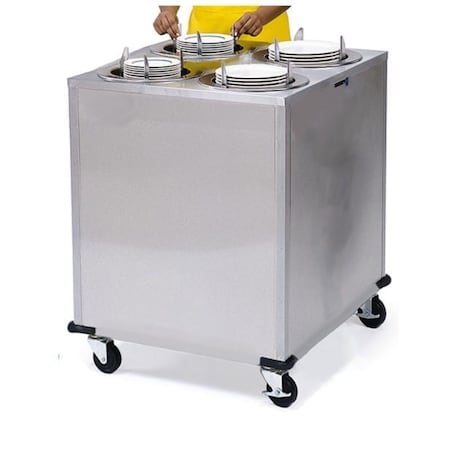 Lakeside Adjust-A-Fit Heated 4 Stack Plate Dispenser Cabinet; 6-1/2" to 9-3/4" 929