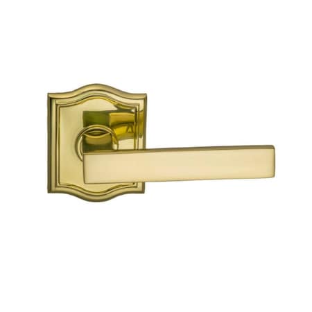 Omnia Arched Rose Privacy Lever 2-3/4" Backset, T Strike Bright Brass 930 930AR/234T.PR3