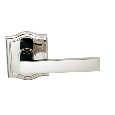 Omnia Arched Rose Privacy Lever 2-3/8" Backset, T Strike Bright Nickel 930 930AR/238T.PR14