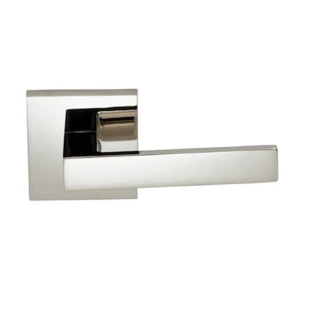 Omnia Square Rose Passage Lever 2-3/8" Backset, T Strike Bright Nickel 930 930SQ/238T.PA14