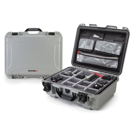 Nanuk Cases Case with Lid Org with Divider, Silver, 930S-060SV-0A0 930S-060SV-0A0