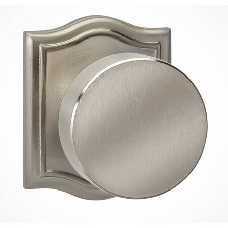 Omnia Arched Rose Pass Knob 2-3/4" BS Full Lip Strike Satin Nickel 935 935AR/234F.PA15