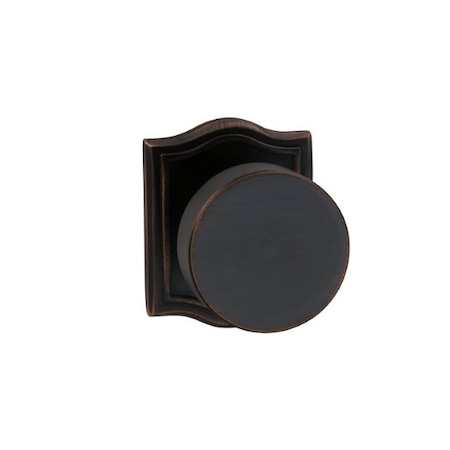 Omnia Arched Rose Privacy Knob 2-3/8" Backset, T Strike Tuscan Bronze 935 935AR/238T.PRTB