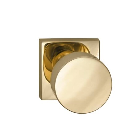 Omnia Square Rose Pass Knob 2-3/4" BS Full Lip Strike Bright Brass 935 935SQ/234F.PA3