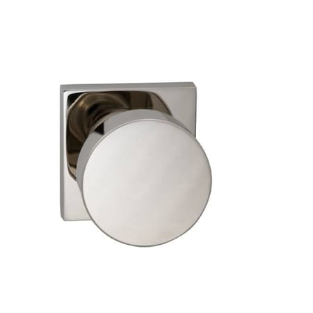 Omnia Square Rose Privacy Knob 2-3/4" Backset, T Strike Bright Nickel 935 935SQ/234T.PR14