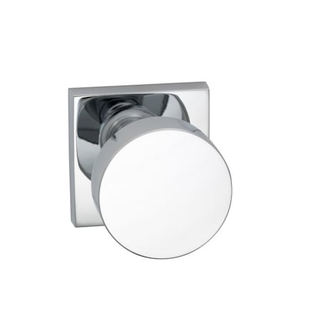 Omnia Square Rose Privacy Knob 2-3/8" Backset, T Strike Bright Chrome 935 935SQ/238T.PR26