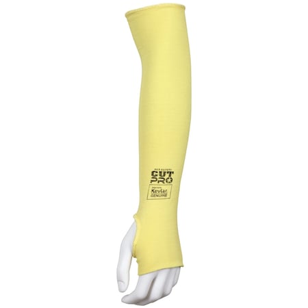 MCR SAFETY Cut-Resistant Sleeve with Thumb Slot, Cut Pro, Kevlar, Cut Level A3, Yellow, 18 in L 9378T