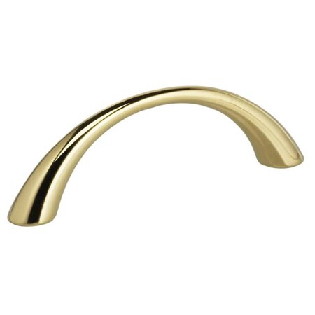 Omnia Center to Center Modern Arched Cabinet Pull Bright Brass 2-1/2" 9400/64.3