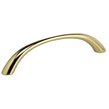 Omnia Center to Center Modern Arched Cabinet Pull Bright Brass 3-3/4" 9400/96.3