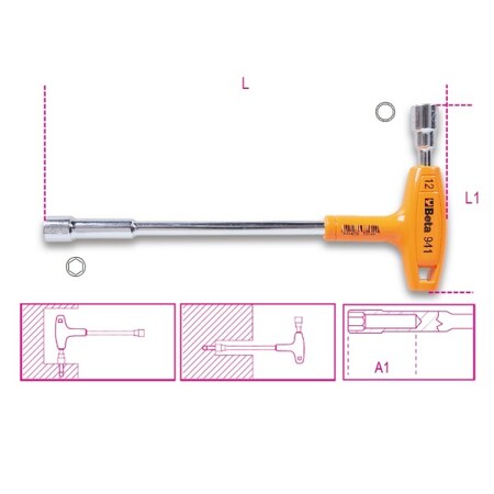 Beta Hex/Bi-Hex Socket Wrench, 11mm 009410111