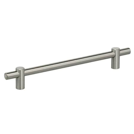 Omnia Center to Center Thick Modern Bar Cabinet Pull Satin SS 7-5/8" 9458/192.32D