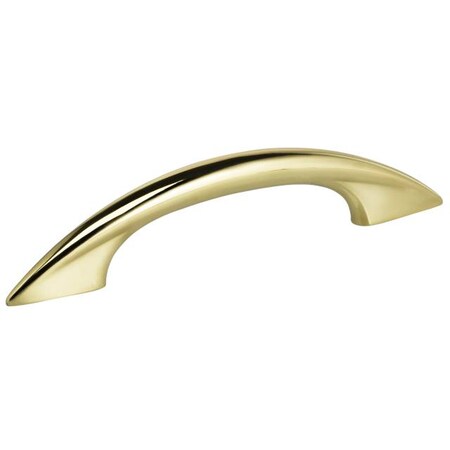 Omnia Arched 4" Center to Center Cabinet Pull Bright Brass 9461/100.3