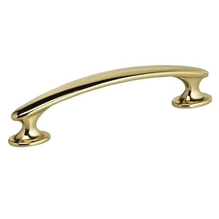 Omnia Modern 4" Center to Center Cabinet Pull Bright Brass 9522/102.3