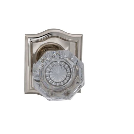 Omnia Arched Rose Passage Knob 2-3/4" Backset, T Strike Bright Nickel 955 955AR/234T.PA14