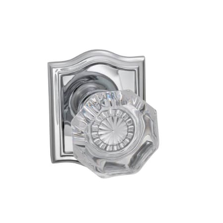 Omnia Arched Rose Pass Knob 2-3/8" BS Full Lip Strike Bright Chrome 955 955AR/238F.PA26