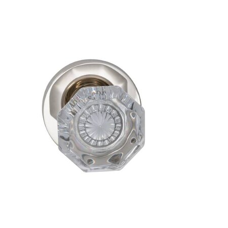 Omnia Modern Rose Passage Knob 2-3/4" Backset, T Strike Bright Nickel 955 955MD/234T.PA14