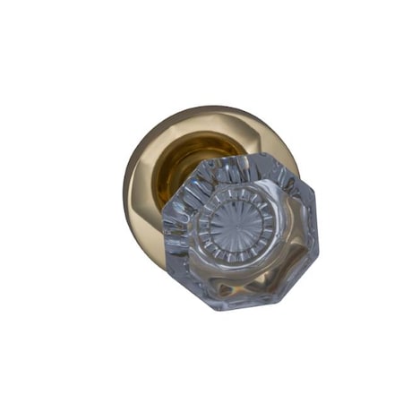 Omnia Modern Rose Pass Knob 2-3/8" BS Full Lip Strike Bright Brass 955 955MD/238F.PA3