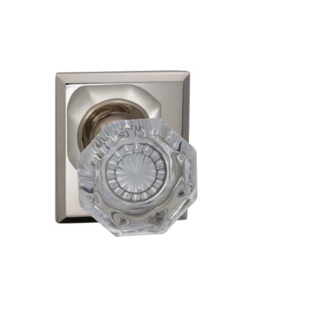 Omnia Rectangular Rose Pass Knob 2-3/4" BS T Strike Bright Nickel 955 955RT/234T.PA14