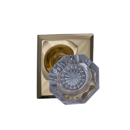 Omnia Rectangular Rose Pass Knob 2-3/4" BS T Strike Bright Brass 955 955RT/234T.PA3