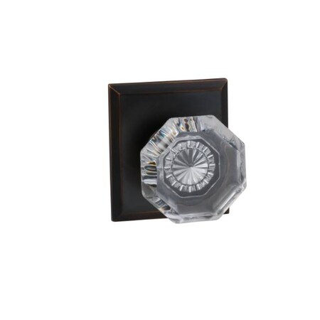 Omnia Rectangular Rose Pass Knob 2-3/8" BS Full Lip Strike Tuscan Bronze 955 955RT/238F.PATB