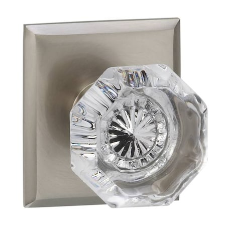 Omnia Rectangular Rose Pass Knob 2-3/8" BS T Strike Satin Nickel 955 955RT/238T.PA15