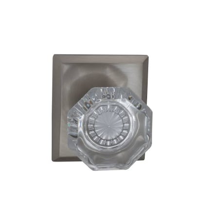 Omnia Rectangular Rose Priv Knob 2-3/8" BS T Strike Satin Nickel 955 955RT/238T.PR15