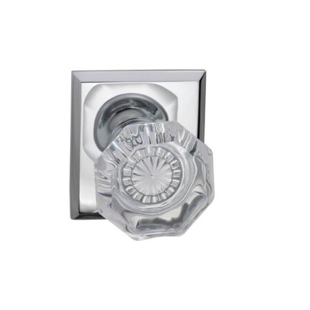 Omnia Rectangular Rose Priv Knob 2-3/8" BS T Strike Bright Chrome 955 955RT/238T.PR26