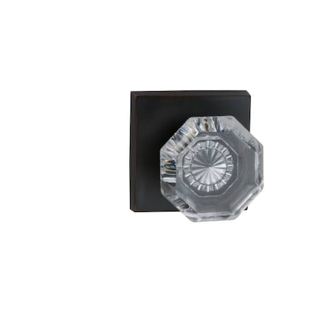 Omnia Square Rose Passage Knob 2-3/8" Backset, T Strike Tuscan Bronze 955 955SQ/238T.PATB