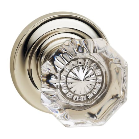 Omnia Traditional Rose Pass Knob 2-3/8" BS Full Lip Strike Bright Nickel 955 955TD/238F.PA14